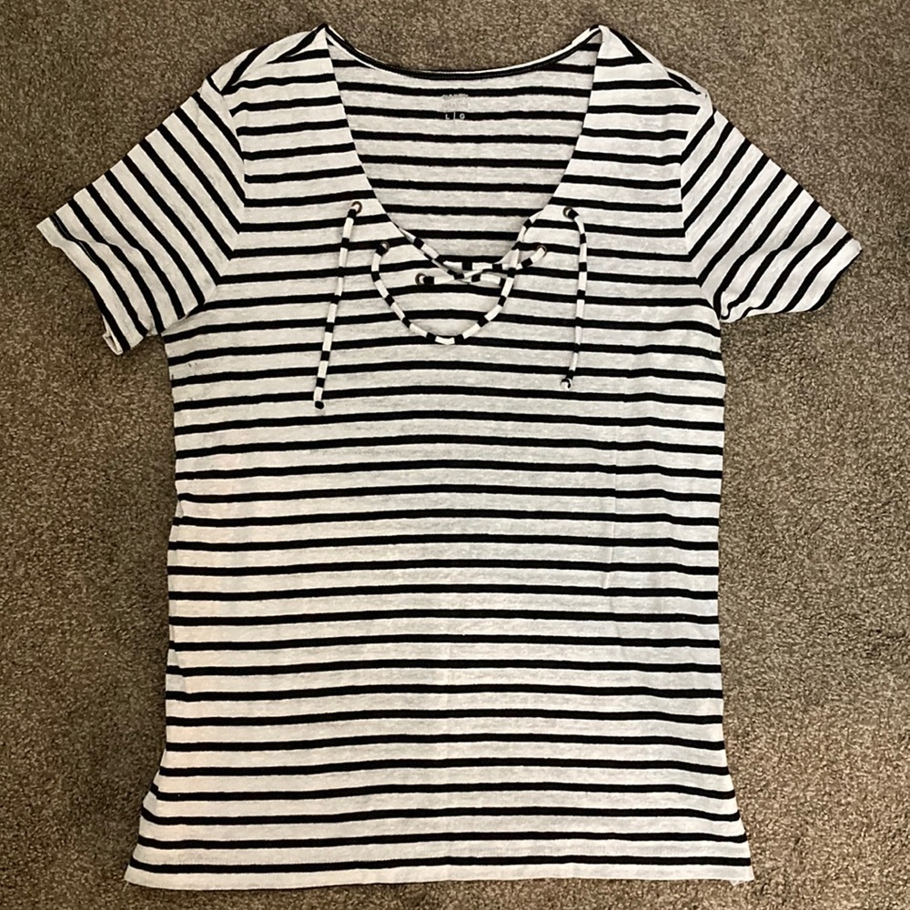 Black and White Striped Shirt